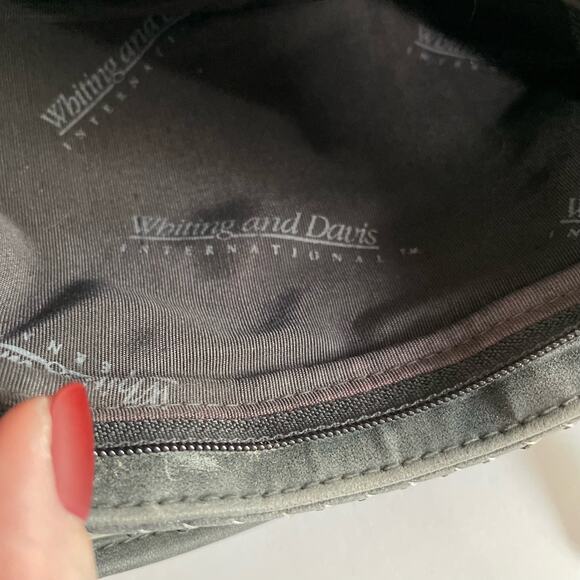 Whiting & Davis Vintage Black Mesh Evening Bag Crystal Faceted Chainmail Clutch - Picture 10 of 13